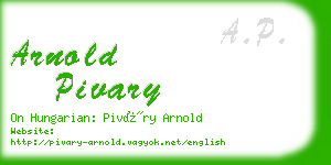 arnold pivary business card